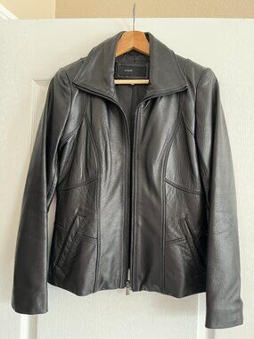 Avanti Fitted Women's Black Leather Jacket | Zip Up | Genuine Leather | Size: SP